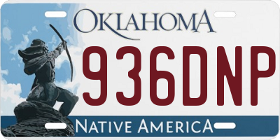 OK license plate 936DNP