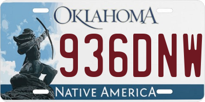 OK license plate 936DNW