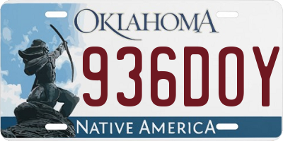 OK license plate 936DOY