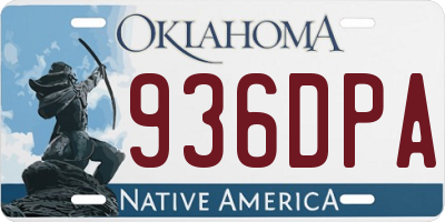 OK license plate 936DPA