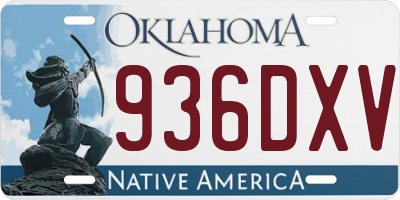 OK license plate 936DXV