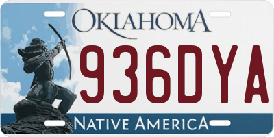 OK license plate 936DYA