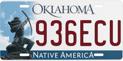 OK license plate 936ECU