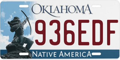 OK license plate 936EDF