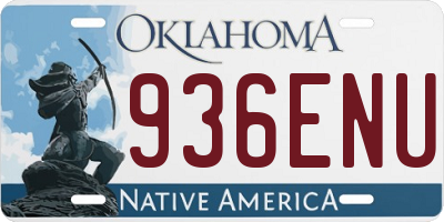 OK license plate 936ENU