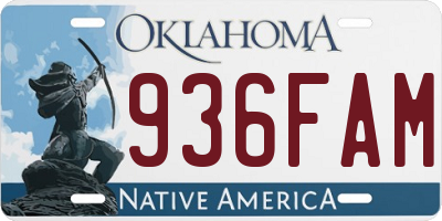 OK license plate 936FAM
