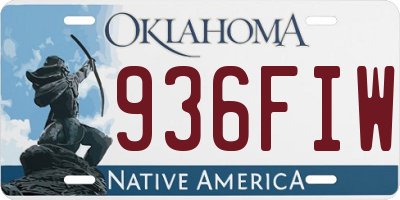 OK license plate 936FIW