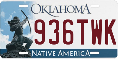 OK license plate 936TWK