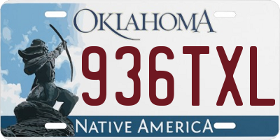 OK license plate 936TXL