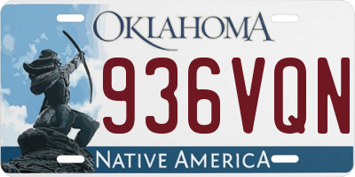 OK license plate 936VQN