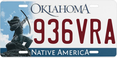 OK license plate 936VRA