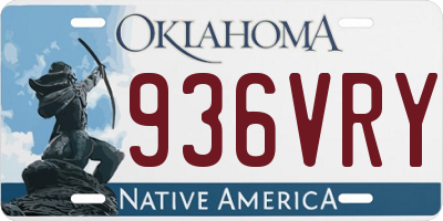 OK license plate 936VRY