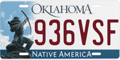 OK license plate 936VSF