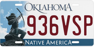 OK license plate 936VSP