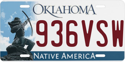 OK license plate 936VSW