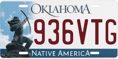 OK license plate 936VTG
