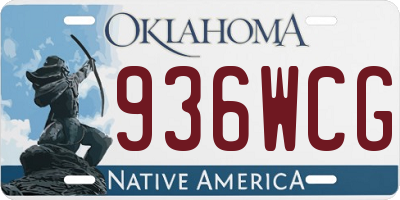 OK license plate 936WCG