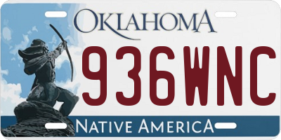 OK license plate 936WNC