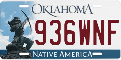 OK license plate 936WNF