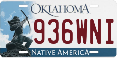 OK license plate 936WNI