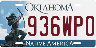 OK license plate 936WPO