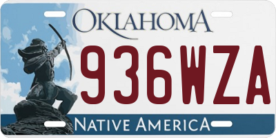 OK license plate 936WZA