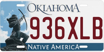 OK license plate 936XLB