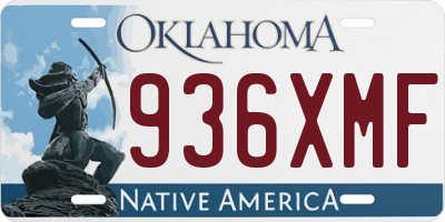 OK license plate 936XMF