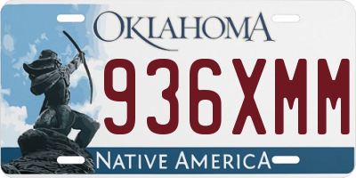 OK license plate 936XMM