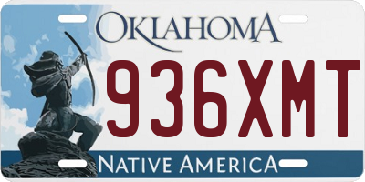 OK license plate 936XMT