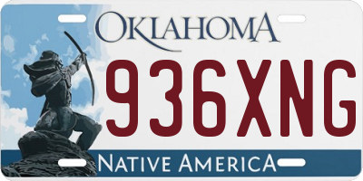 OK license plate 936XNG