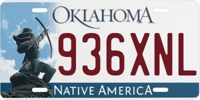OK license plate 936XNL