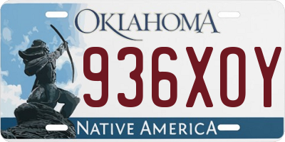 OK license plate 936XOY
