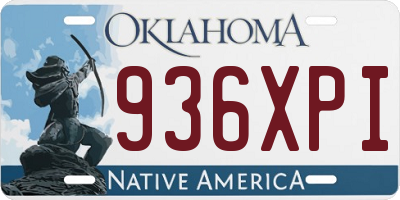 OK license plate 936XPI