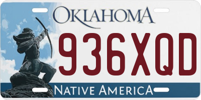 OK license plate 936XQD