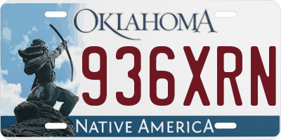 OK license plate 936XRN