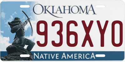 OK license plate 936XYO