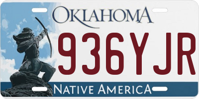 OK license plate 936YJR