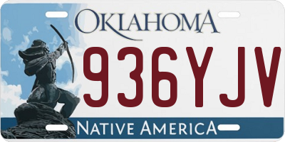 OK license plate 936YJV