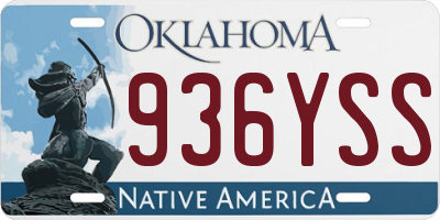 OK license plate 936YSS
