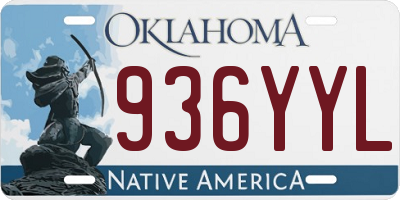 OK license plate 936YYL
