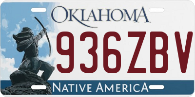 OK license plate 936ZBV