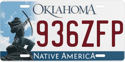 OK license plate 936ZFP