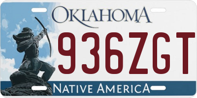 OK license plate 936ZGT