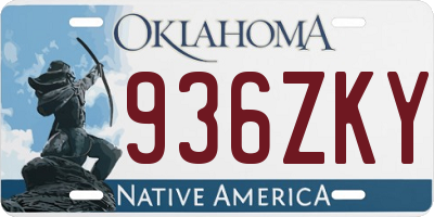 OK license plate 936ZKY