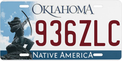 OK license plate 936ZLC