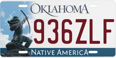 OK license plate 936ZLF