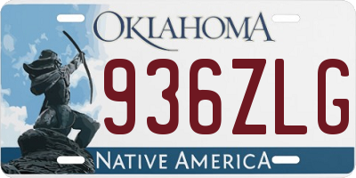 OK license plate 936ZLG
