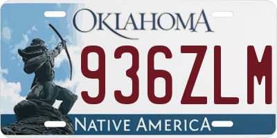OK license plate 936ZLM