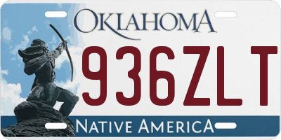 OK license plate 936ZLT